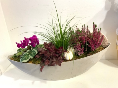 Autumn planted oval bowl