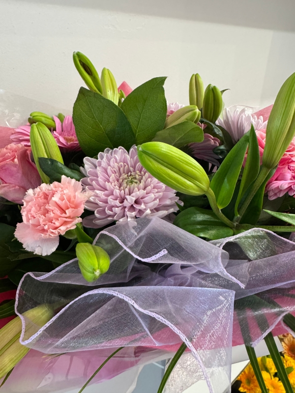 Luxury European Style handtied bouquets in water and boxed