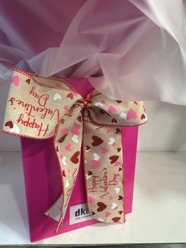 St Valentine’s European style pink handtied bouquet