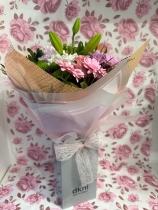 Bells choice handtied bouquet gift wrapped in box with water