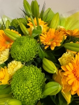 Easter euro yellow and lime handtied bouquet