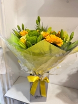 Easter euro yellow and lime handtied bouquet