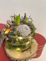 Lovley little wooden  Hyacinth planter with battery lights and Butlers Chocolates 200g