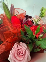 St Valentine’s Red and pink European style handtied bouquet