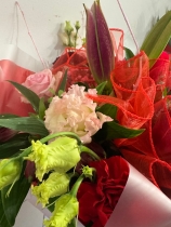 St Valentine’s Red and pink European style handtied bouquet