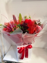 St Valentine’s Red and pink European style handtied bouquet