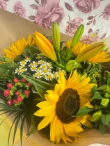 Summer sunflower handtied bouquet