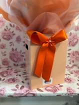 Twister Autumn orange tones handtied bouquet in gift box